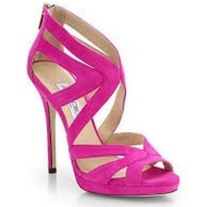 Jimmy Choo Collar Caged Platform Sandal Suede 40.0